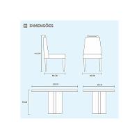 Conjunto Sala De Jantar Cristal Mesa E 4 Cadeiras Móveis Mix Mel/off-white/nude - 3