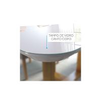 Conjunto Sala De Jantar Cristal Mesa E 4 Cadeiras Móveis Mix Mel/off-white/nude