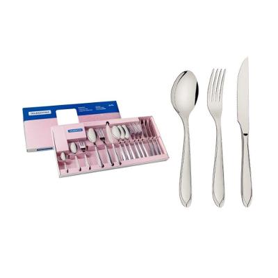 Faqueiro Laguna 24 Peças Aço Inox com Facas de Churrasco em Brilho Tramontina