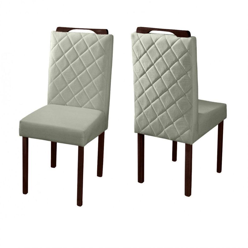 Conjunto Sala De Jantar 4 Lugares Natalle Mesa Redonda 1,0m E 4 Cadeiras Móveis Mix Castanho - 4