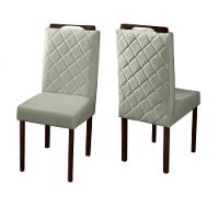 Conjunto Sala De Jantar 4 Lugares Natalle Mesa Redonda 1,0m E 4 Cadeiras Móveis Mix Castanho