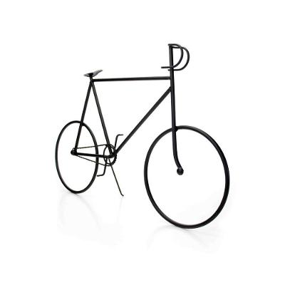 Escultura Bicicleta Em Metal Preto 32x50x9cm