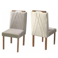 Conjunto Sala Jantar Mesa 4Cad Mel Off White c/Marrom Acinz - 3