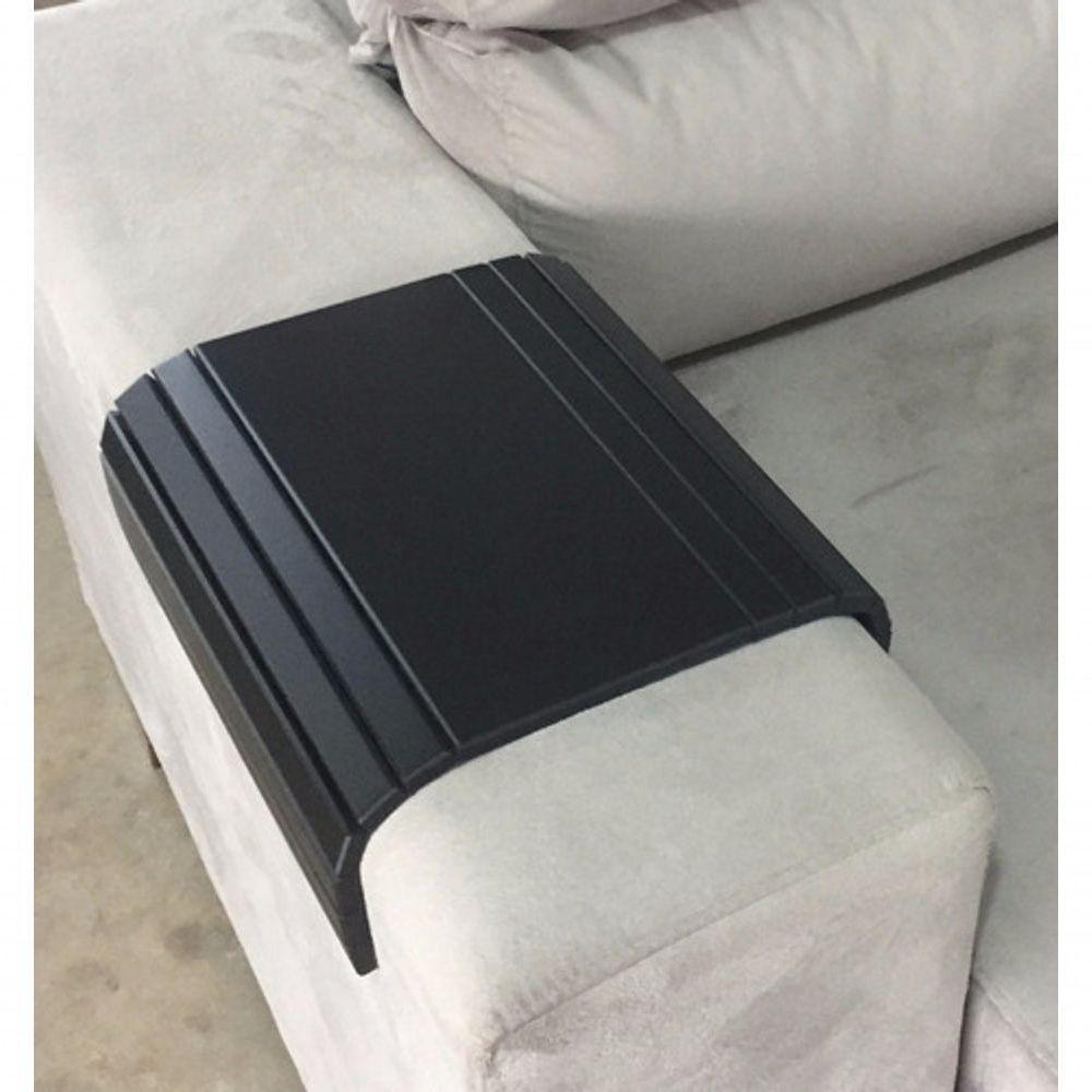 Esteira Laqueada Apoio Suporte Sofá Lisa Preta - 3