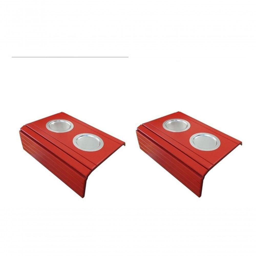 Kit 02 Esteira Laqueada Sofá Vermelho - 1