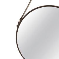 Espelho Redondo Preto com Alça de Couro 57,5x36 Cm D´rossi - 6