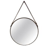 Espelho Redondo Preto com Alça de Couro 57,5x36 Cm D´rossi - 7