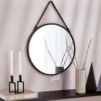 Espelho Redondo Preto com Alça de Couro 57,5x36 Cm D´rossi - 8