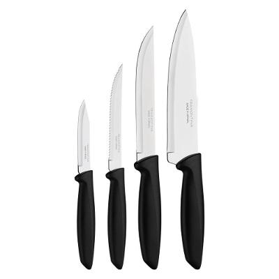 Jogo De Facas Tramontina Plenus Inox Preto 04pçs