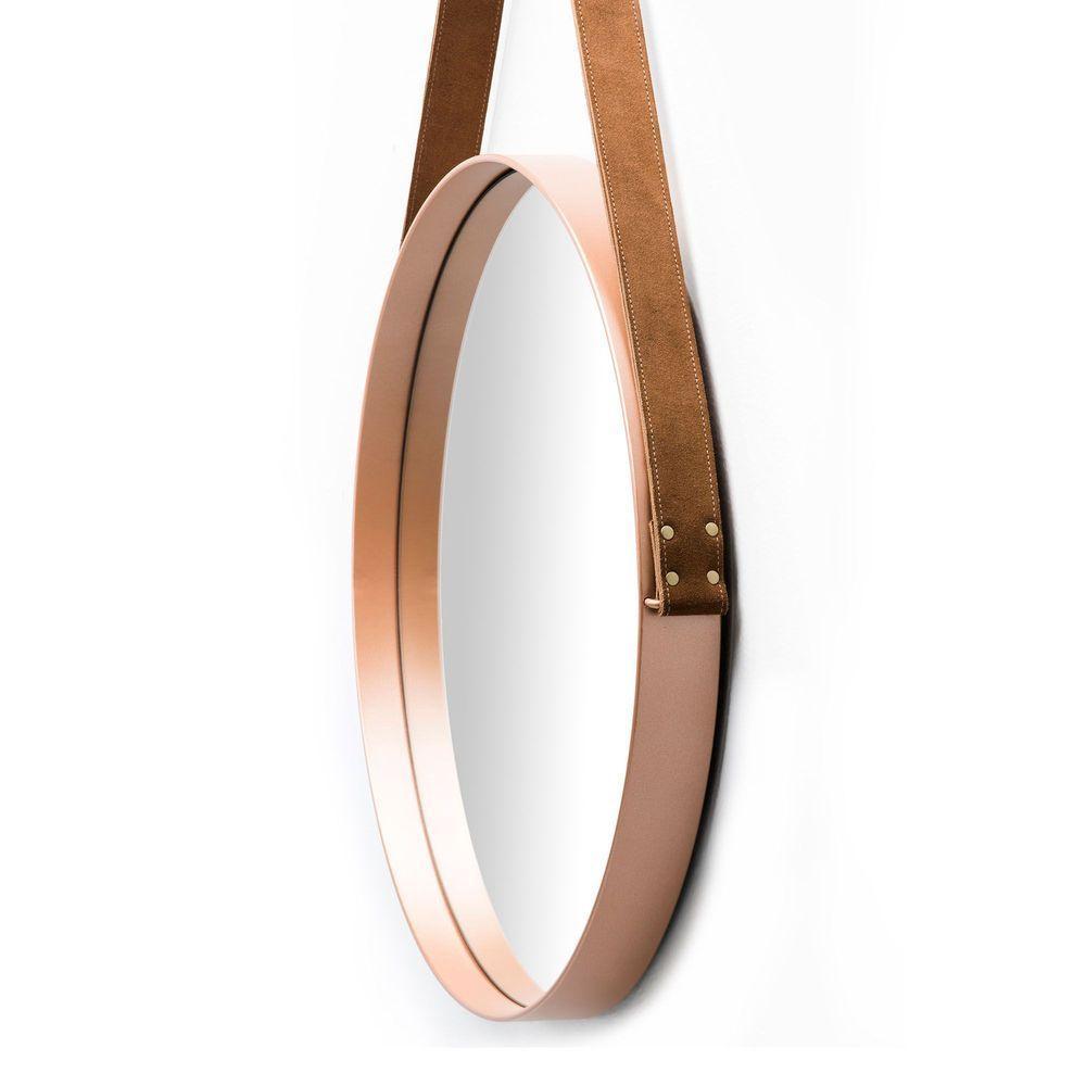 Espelho Redondo 35cm Decorativo Adnet Cobre Escandinavo - 3