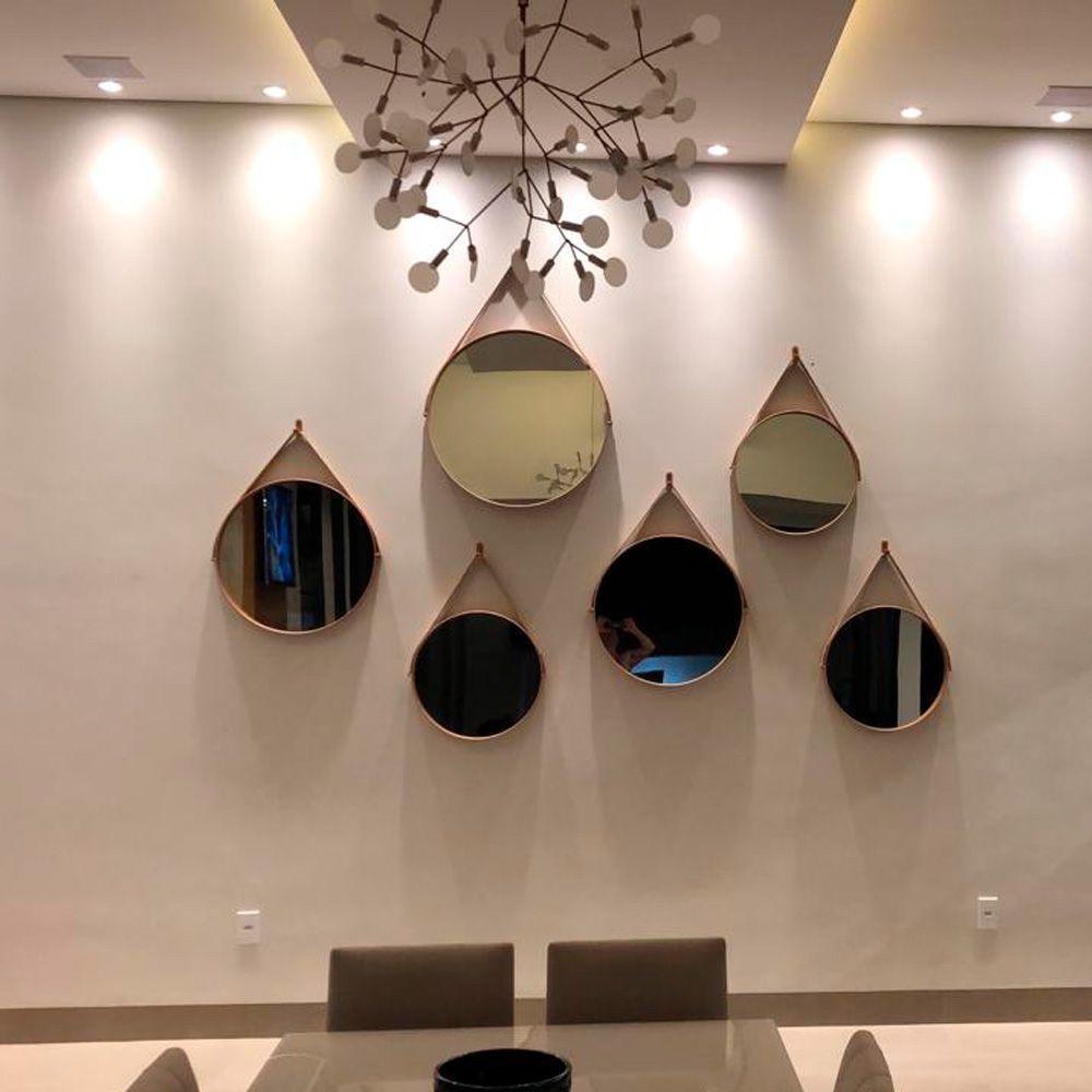 Espelho Redondo 35cm Decorativo Adnet Cobre Escandinavo - 7