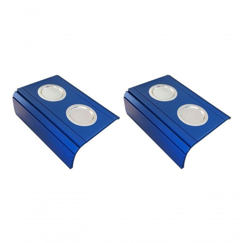 Kit 02 Esteira Laqueada Sofá Azul Bic - 1