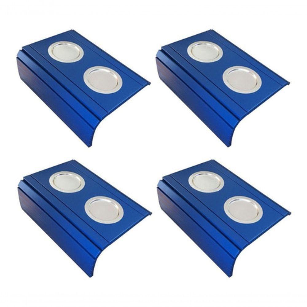 Kit 02 Esteira Laqueada Sofá Azul Bic - 4