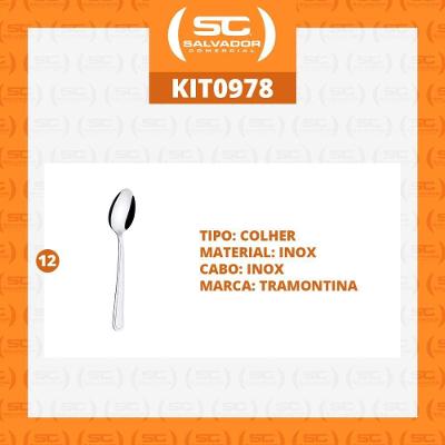 Kit - 12 Colheres De Sopa Búzios Em Aço Inox Cibag - Tramontina 23763000