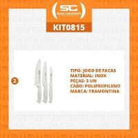 Kit - 2 Jogos De Facas Premium Em Aço Inox Cabo Branco 3 Peças - Tramontina