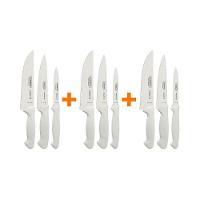 Kit - 3 Jogos De Facas Premium Em Aço Inox Cabo Branco 3 Peças - Tramontina - 3