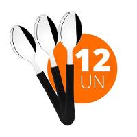 Kit - 12 Colheres De Sopa Leme Com Lâmina Em Aço Inox Cabo Preto Cpbag - Tramontina 23183400 - 2