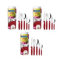 Kit - 3 Faqueiros Inox 30 Peças Ipanema Vermelho - Tramontina - 1