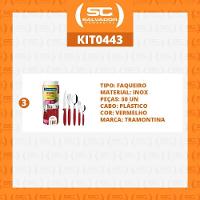 Kit - 3 Faqueiros Inox 30 Peças Ipanema Vermelho - Tramontina - 2