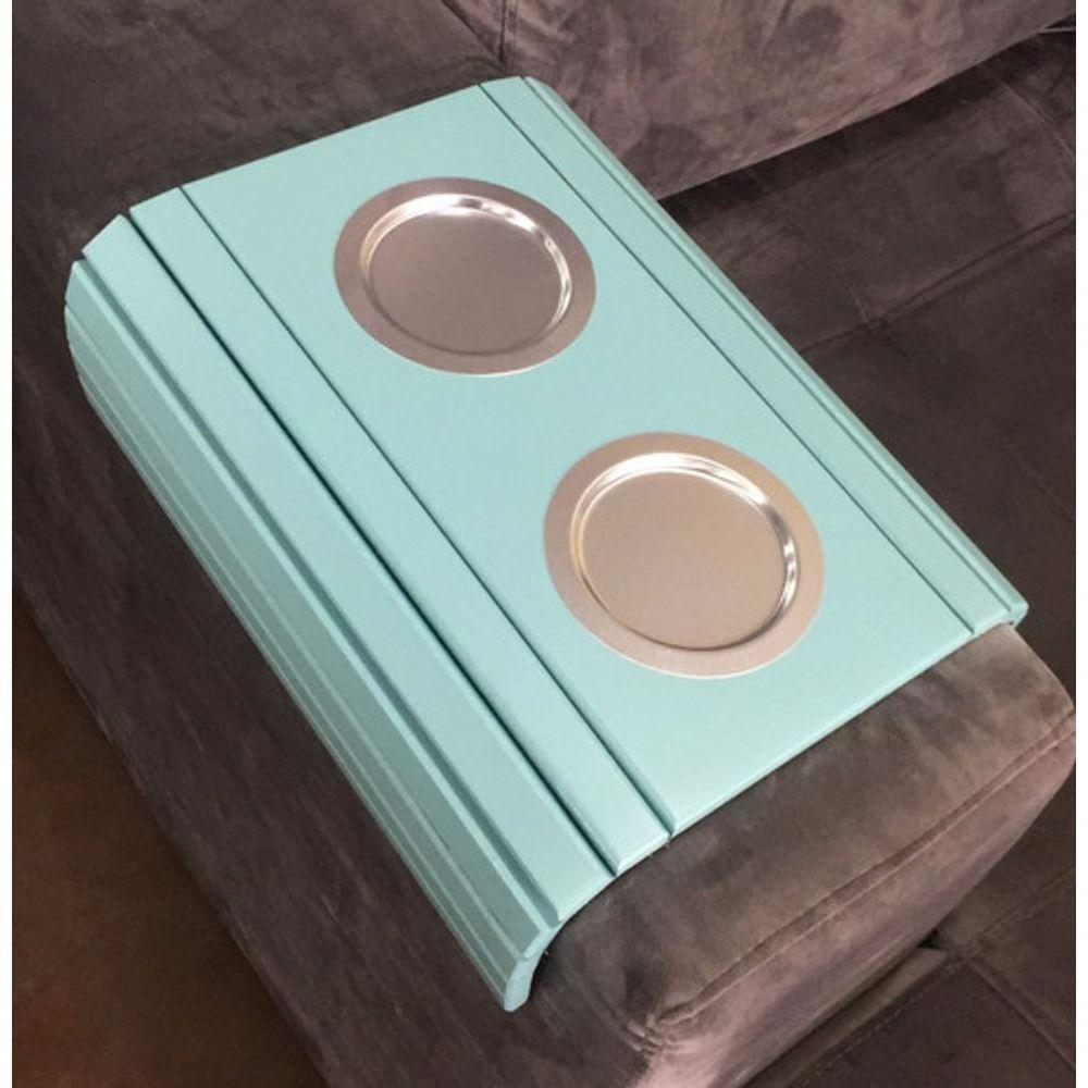 Kit 2 Esteiras Braço de Sofá Azul Bebe Porta Copo - 2