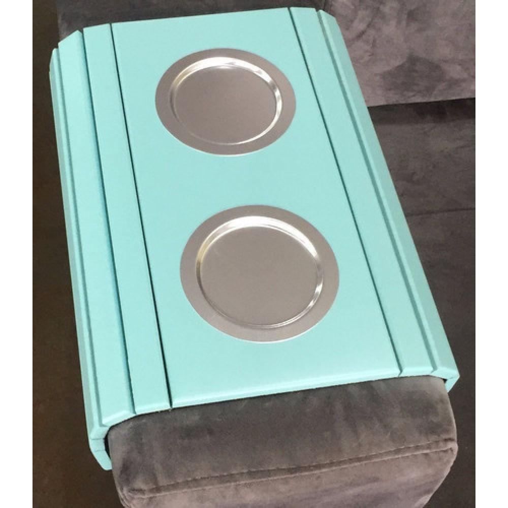 Kit 2 Esteiras Braço de Sofá Azul Bebe Porta Copo - 6