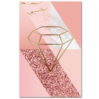 Kit Placas Quadros 3 Peças Mdf 30x45 Formas Rosa  - 3