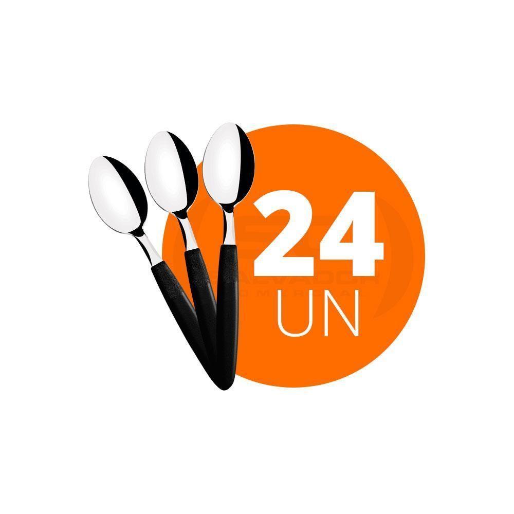 Kit - 24 Colheres De Chá Ipanema Com Lâmina Em Aço Inox Cabo Preto Ccptop - Tramontina - 2