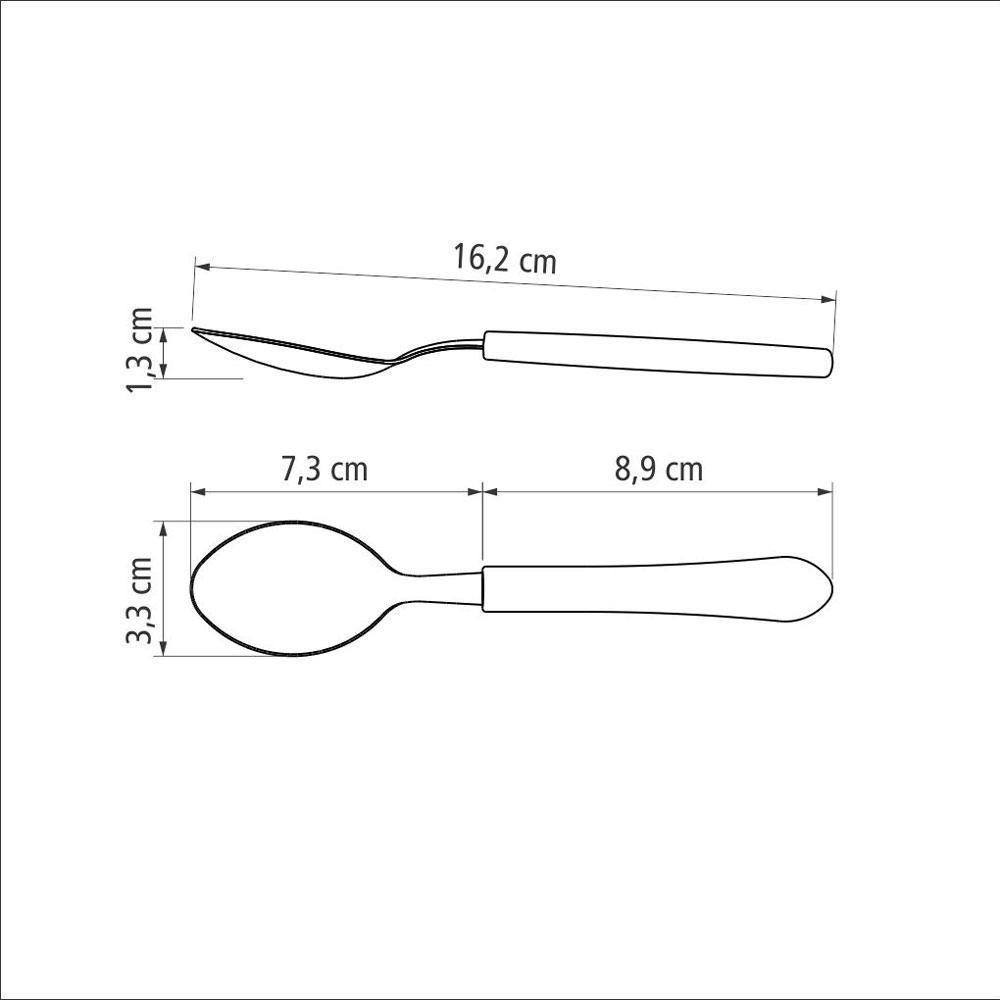 Kit - 48 Colheres De Sobremesa Leme Com Lâmina Em Aço Inox Cabo Preto Cspbag - Tramontina - 3
