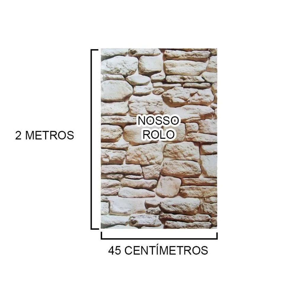 Papel De Parede Autoadesivo Vinilico Canjiquinha Pedra Rolo - 4