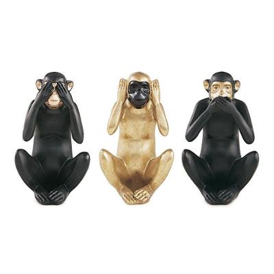 Kit Escultura Decorativa Macaco da Sabedoria