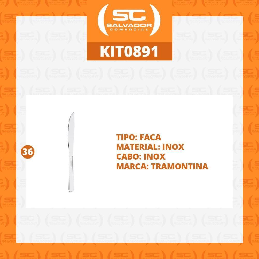 Kit - 36 Facas Para Churrasco Buzios Em Aço Inox 4 Pol Fibag - Tramontina - 3