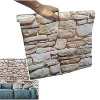 Papel de Parede Pedras Marrom Autoadesivo Fosco Vinil - 1