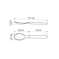 Kit - 6 Colheres De Chá Leme Com Lâmina Em Aço Inox Cabo Preto Ccpbag - Tramontina