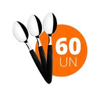 Kit - 60 Colheres De Sobremesa Ipanema Com Lâmina Em Aço Inox Cabo Preto Csptop - Tramontina - 1