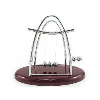 Pendulo Newton Oval Bolas De Metal Base Plástico Linha Nylon