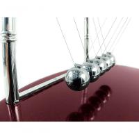 Pendulo Newton Oval Bolas De Metal Base Plástico Linha Nylon - 5