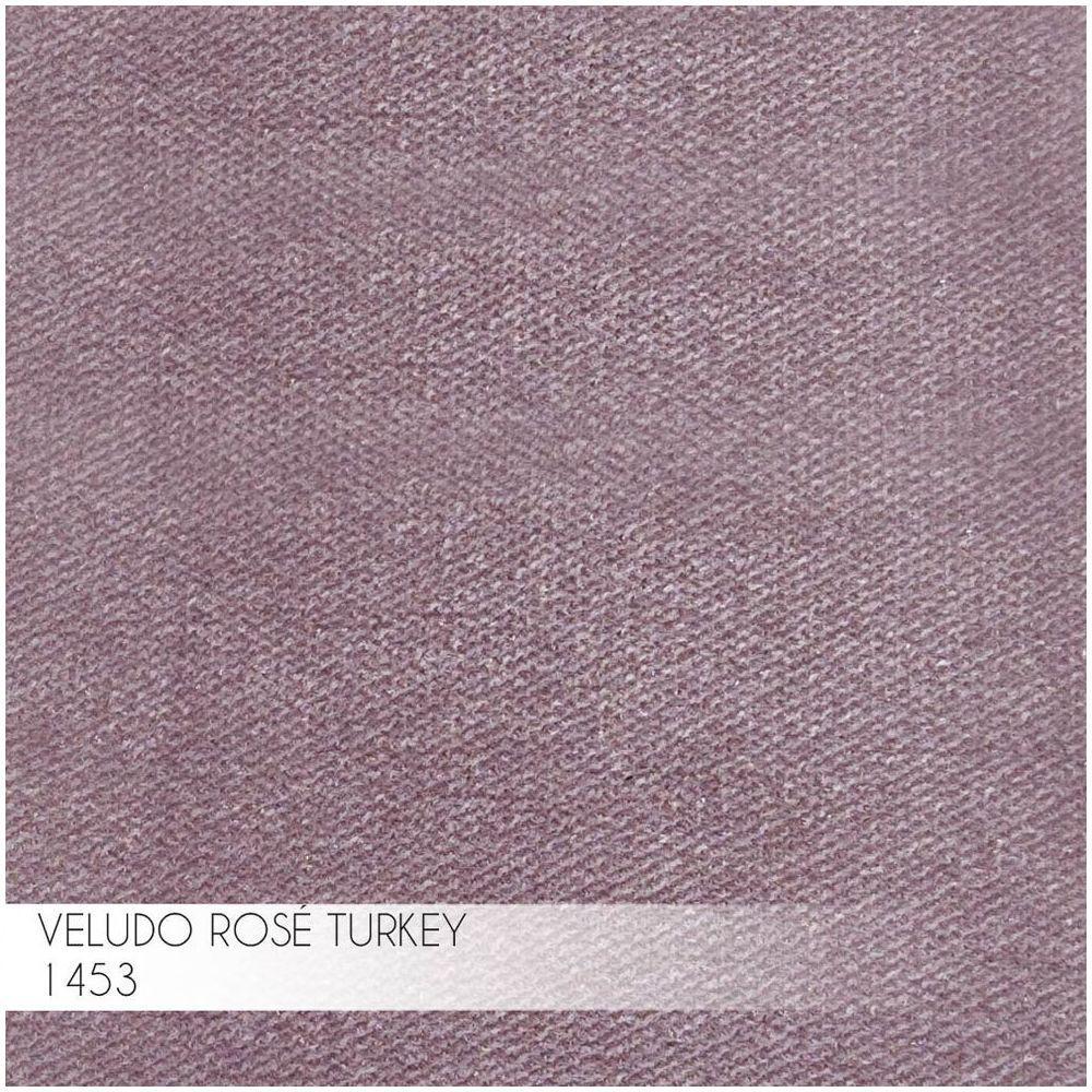 Kit 2 Banquetas Decorativa Jasmine Base Gold Veludo Rosê - 3