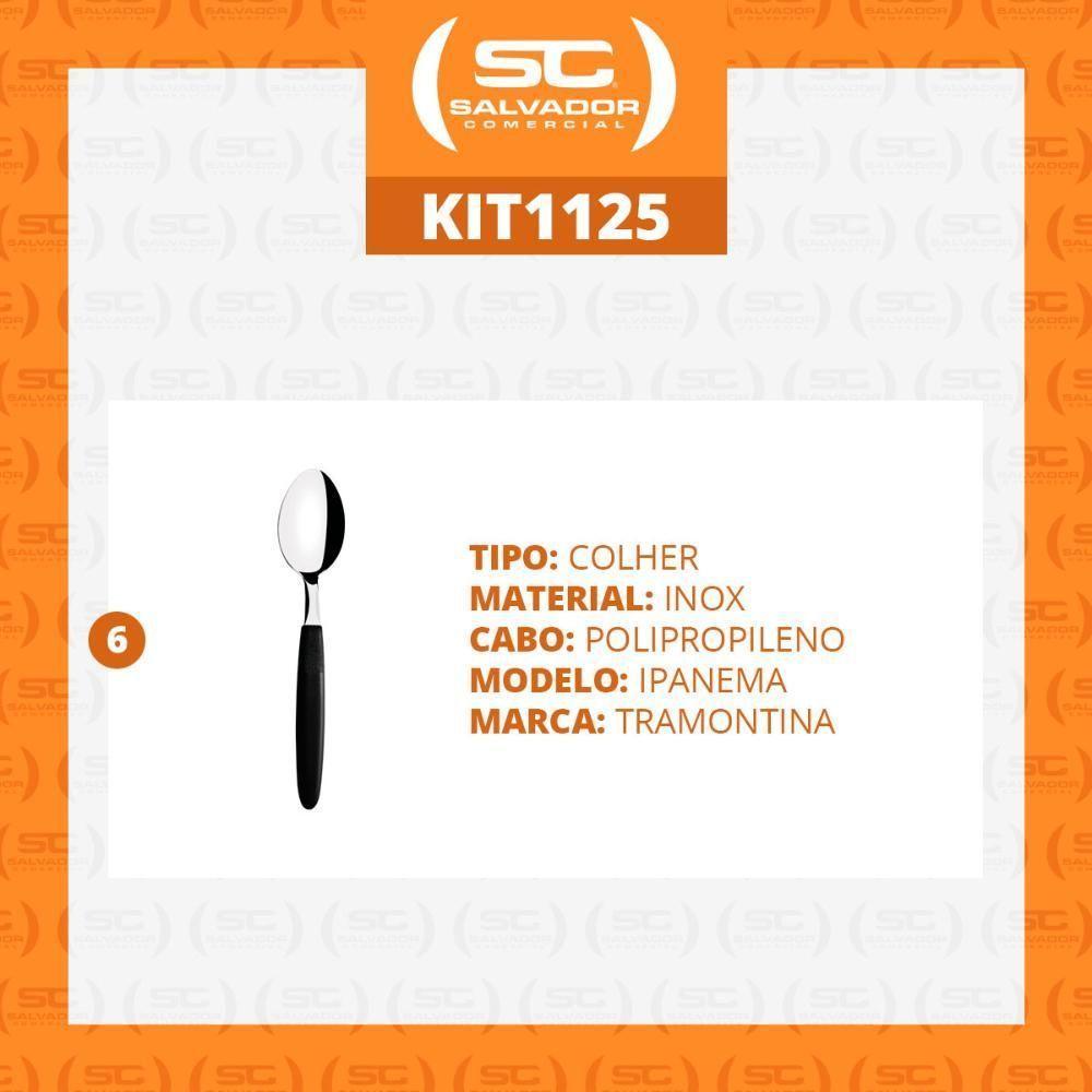 Kit - 6 Colheres De Mesa Ipanema Com Lâmina Em Aço Inox Cabo Preto Cptop - Tramontina 23363400 - 4