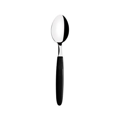 Kit 6 Colheres de Sobremesa Ipanema 23366400 Aço Inox Cabo Polipropileno Preto Tramontina