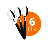 Kit - 6 Colheres De Sobremesa Ipanema Com Lâmina Em Aço Inox Cabo Preto Csptop - Tramontina - 2