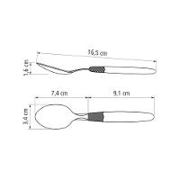 Kit - 6 Colheres De Sobremesa Ipanema Com Lâmina Em Aço Inox Cabo Preto Csptop - Tramontina - 5