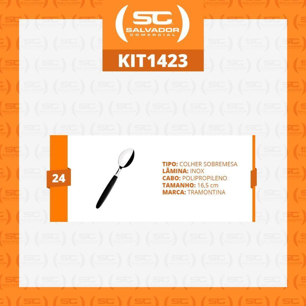 Kit - 24 Colheres De Sobremesa Ipanema Com Lâmina Em Aço Inox Cabo Preto Csptop - Tramontina - 3