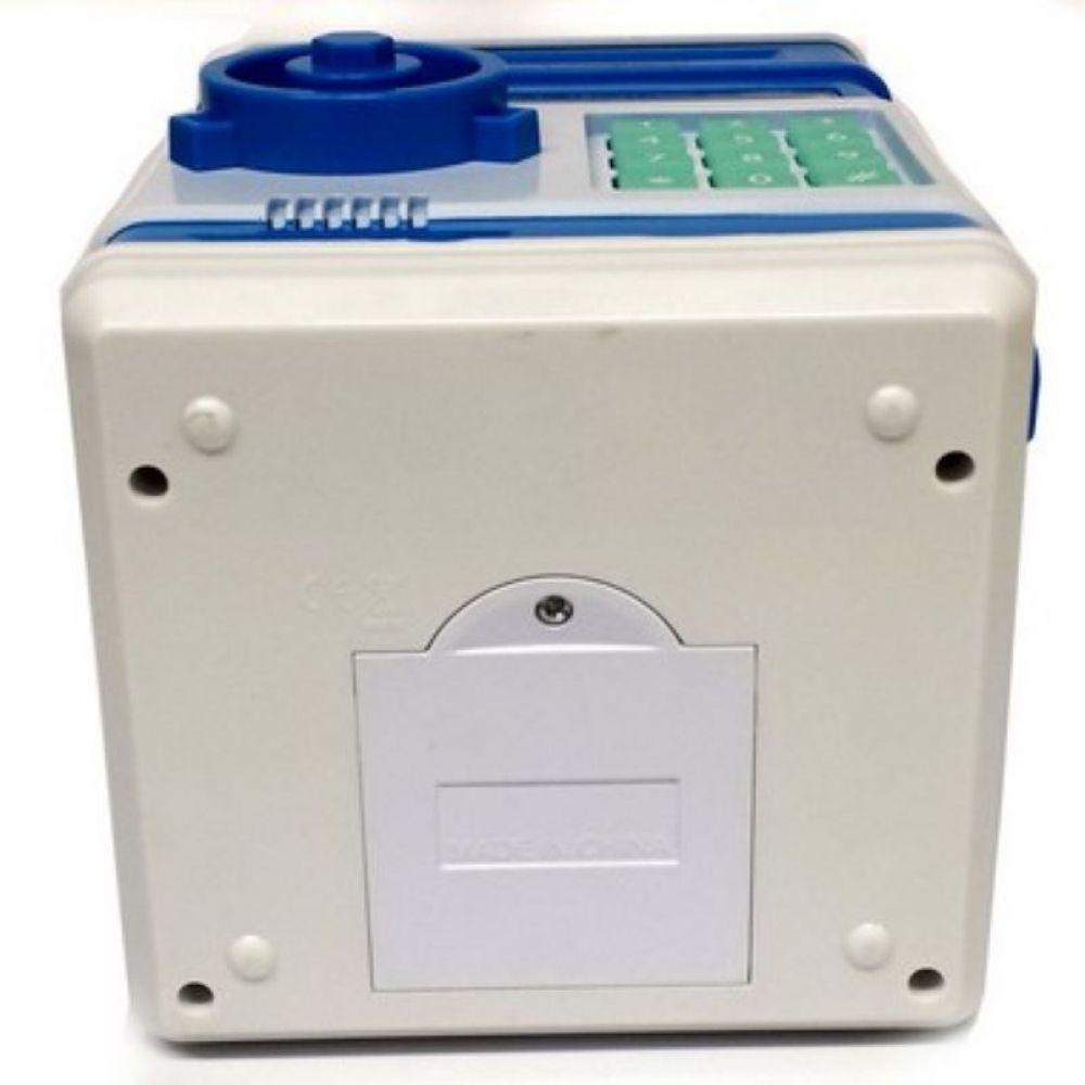 Mini Cofre Eletrônico Senha 4 Dígitos Notas E Moedas Azul - 5