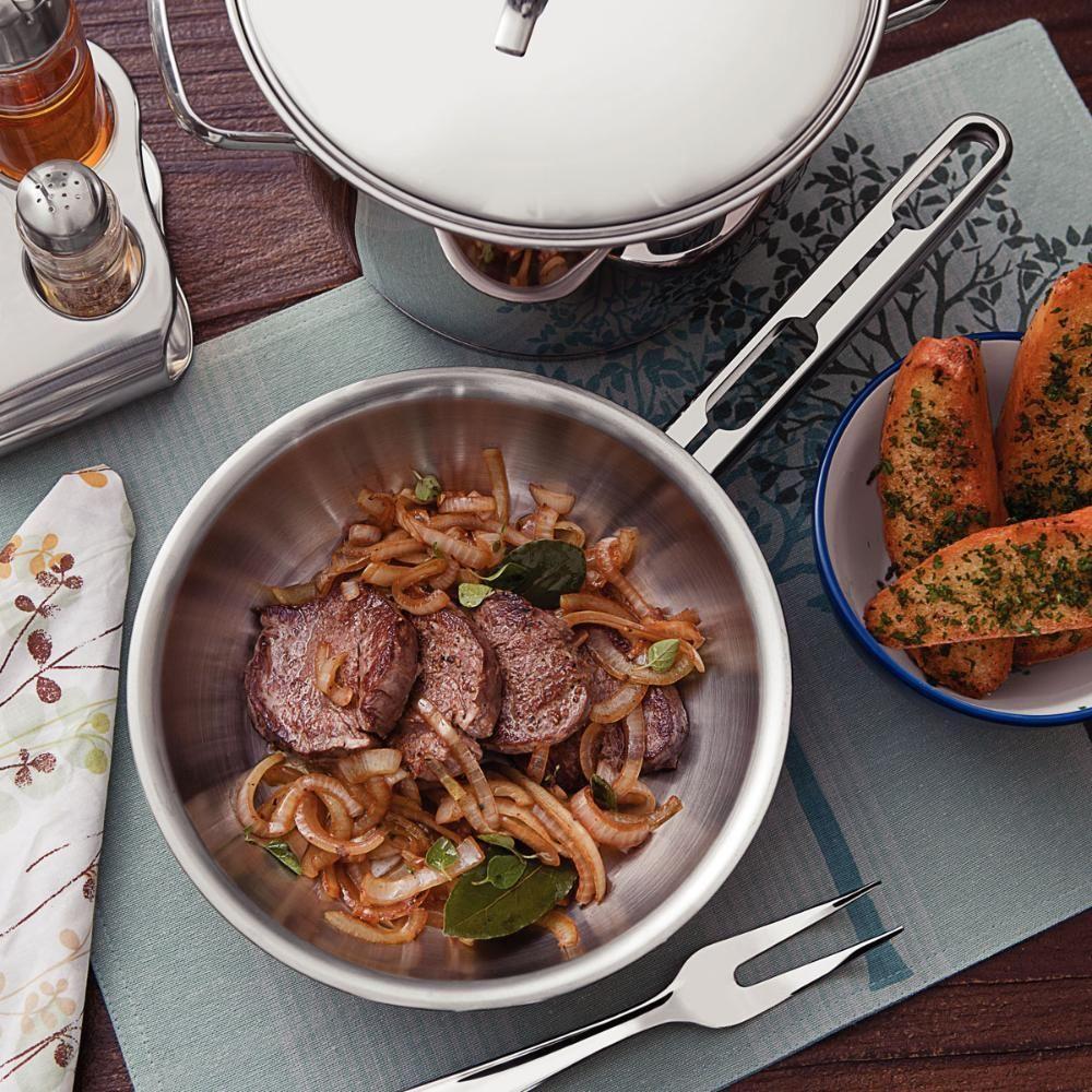 Jogo De Panelas Allegra Em Aço Inox Com Fundo Triplo E Tampas De Inox 4 Peças - Tramontina - 2