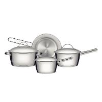 Jogo De Panelas Allegra Em Aço Inox Com Fundo Triplo E Tampas De Inox 4 Peças - Tramontina - 1