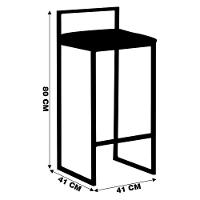 Kit 2 Banquetas Decorativa Jasmine Base Preto Veludo Cinza - 10