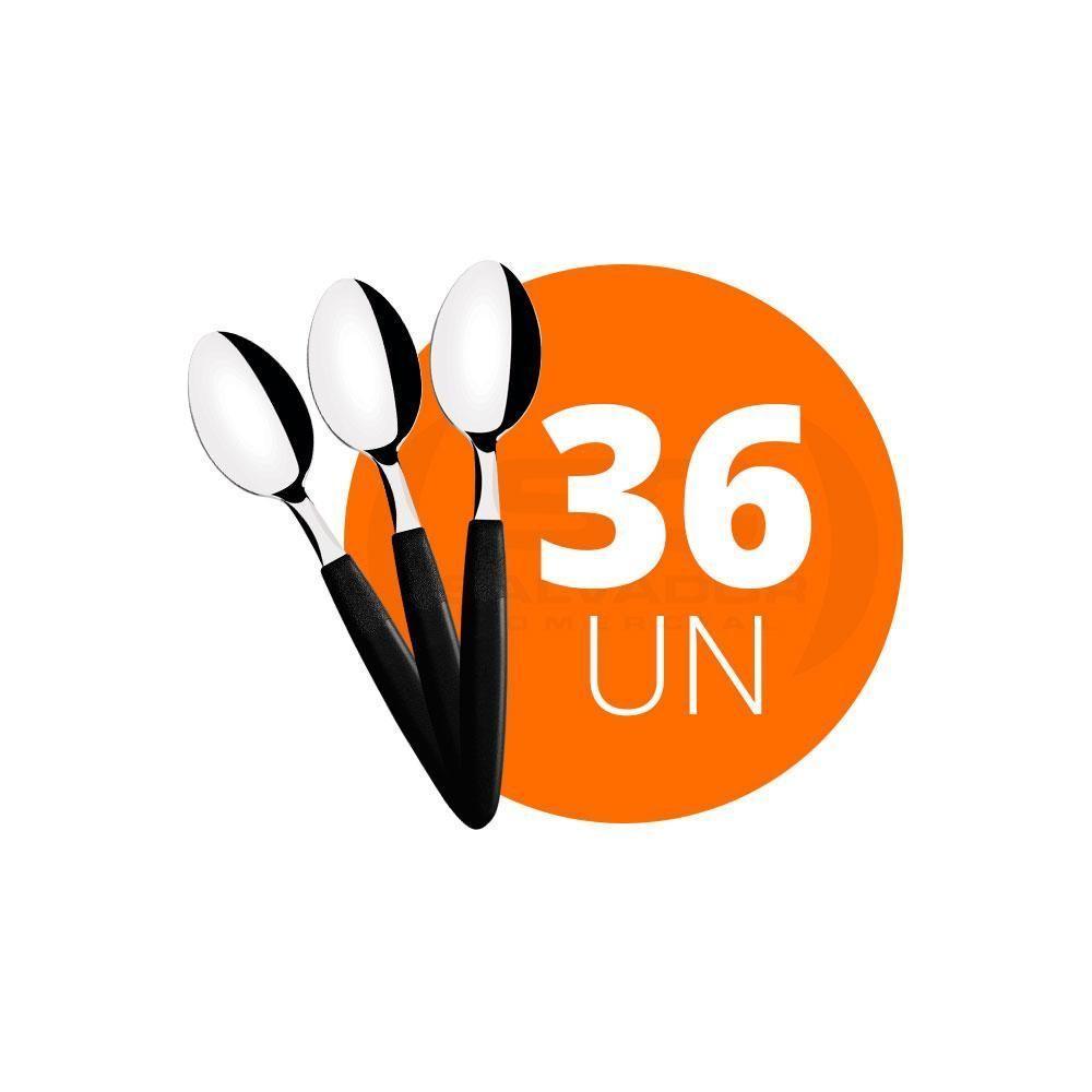 Kit - 36 Colheres De Chá Ipanema Com Lâmina Em Aço Inox Cabo Preto Ccptop - Tramontina - 2