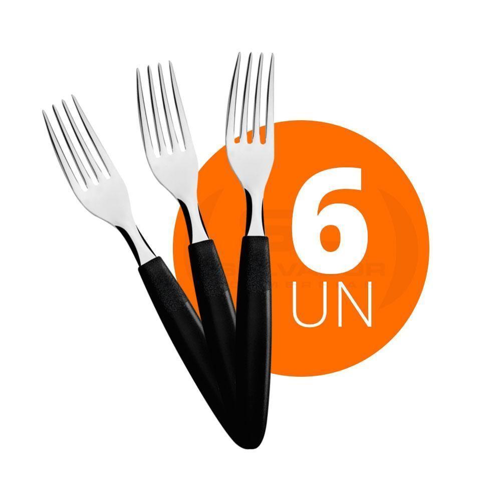 Kit - 6 Garfos De Mesa Ipanema Lâmina Em Aço Inox Cabo Preto Gptop - Tramontina - 2