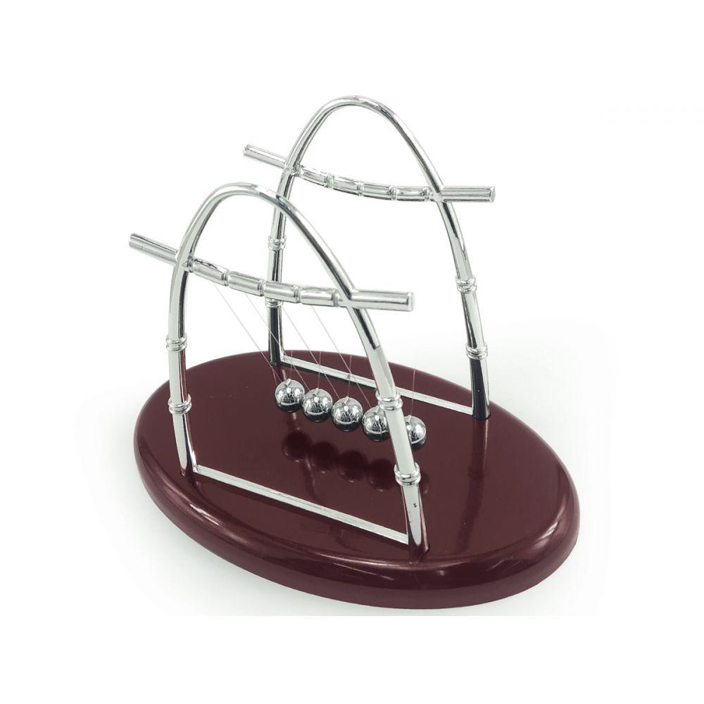 Pêndulo Newton Oval Pequeno Bolas Metal Plástico Linha Nylon - 3