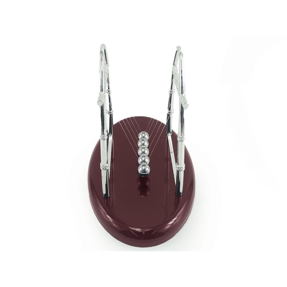 Pêndulo Newton Oval Pequeno Bolas Metal Plástico Linha Nylon - 4
